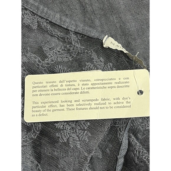 100% Linen Button Front Shacket Sz Med made in Italy Lagenlook Boho Hippie Blue - Picture 14 of 15